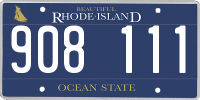 RI license plate 908111