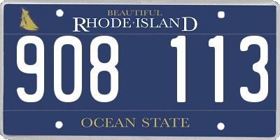 RI license plate 908113
