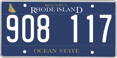 RI license plate 908117