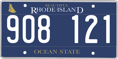 RI license plate 908121