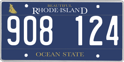 RI license plate 908124
