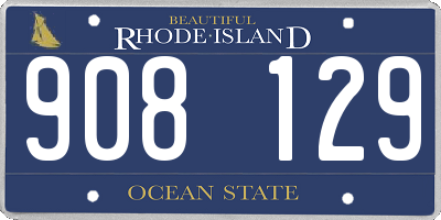 RI license plate 908129