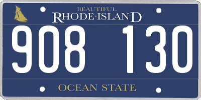 RI license plate 908130
