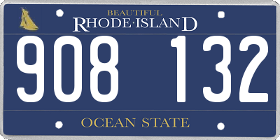 RI license plate 908132