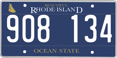RI license plate 908134