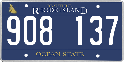 RI license plate 908137