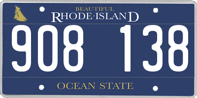 RI license plate 908138