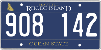 RI license plate 908142