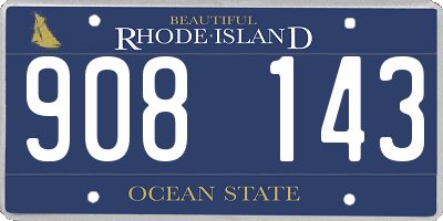RI license plate 908143