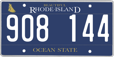 RI license plate 908144
