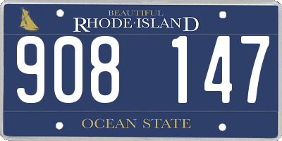 RI license plate 908147