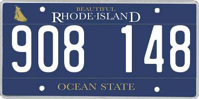 RI license plate 908148