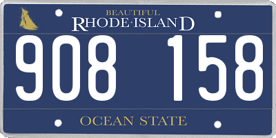 RI license plate 908158