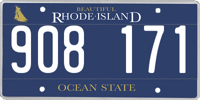 RI license plate 908171