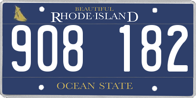 RI license plate 908182