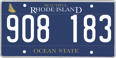 RI license plate 908183