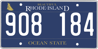 RI license plate 908184