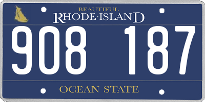 RI license plate 908187