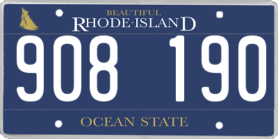 RI license plate 908190