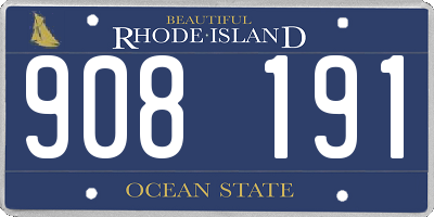 RI license plate 908191
