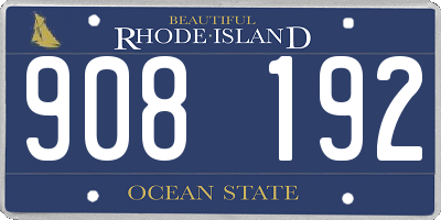 RI license plate 908192