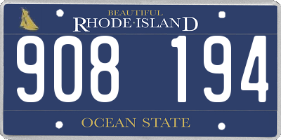 RI license plate 908194