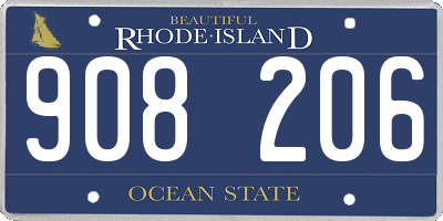 RI license plate 908206