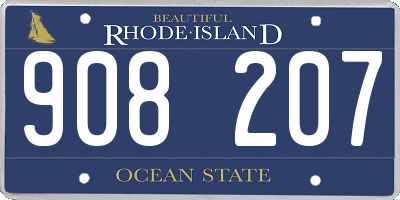 RI license plate 908207