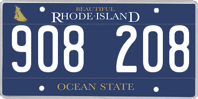 RI license plate 908208