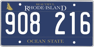 RI license plate 908216