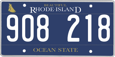 RI license plate 908218