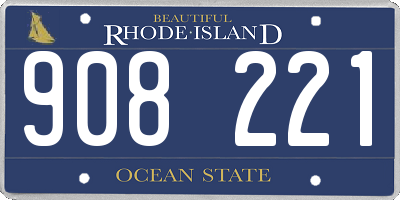 RI license plate 908221