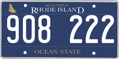 RI license plate 908222