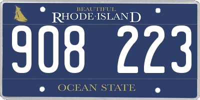 RI license plate 908223