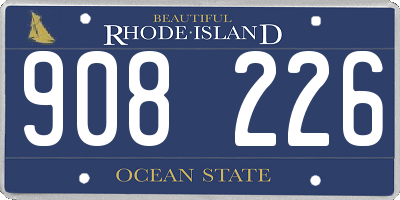 RI license plate 908226