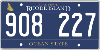 RI license plate 908227