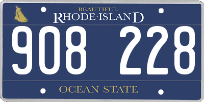 RI license plate 908228