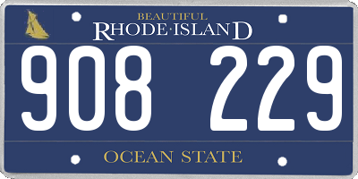 RI license plate 908229