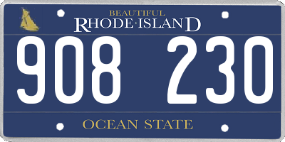 RI license plate 908230