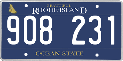 RI license plate 908231