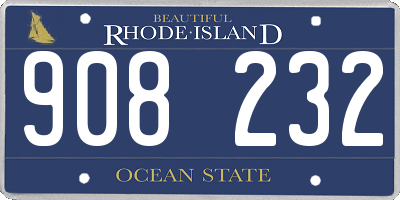 RI license plate 908232