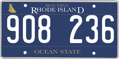 RI license plate 908236
