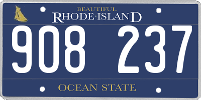 RI license plate 908237