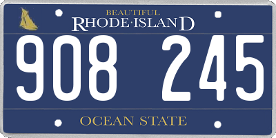 RI license plate 908245