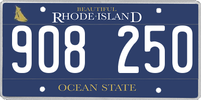 RI license plate 908250