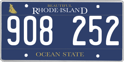 RI license plate 908252