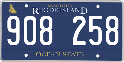 RI license plate 908258