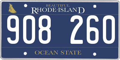 RI license plate 908260