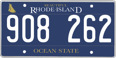 RI license plate 908262