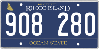 RI license plate 908280